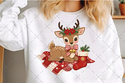 Reindeer Christmas Patchwork PNG, an Illustration by Craft Nest (Thumbnail 3 of 6)