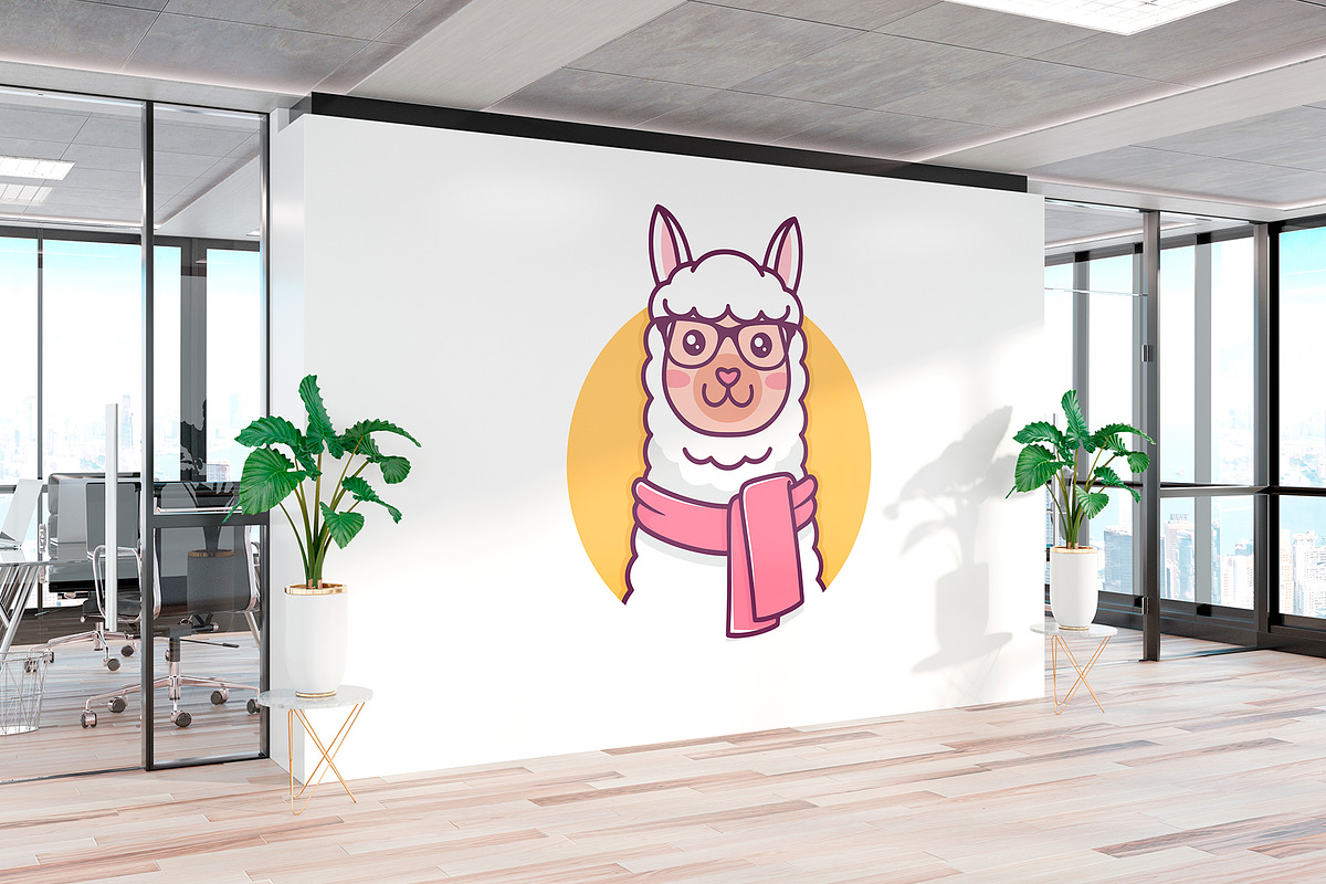 Hipster Alpaca Logo Template, a Branding & Logo Template by vectorwithin (Photo 2 of 3)