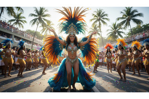 Vibrant samba dancer leading a, a Holiday Photo by Igor Tichonow