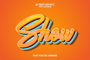 Illustration Show 3D Text Effect