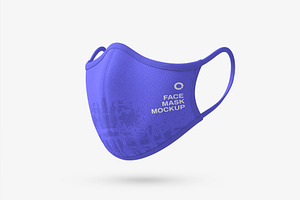 Fabric Face Mask Mockup Template, a Mask Mockup by graphypix