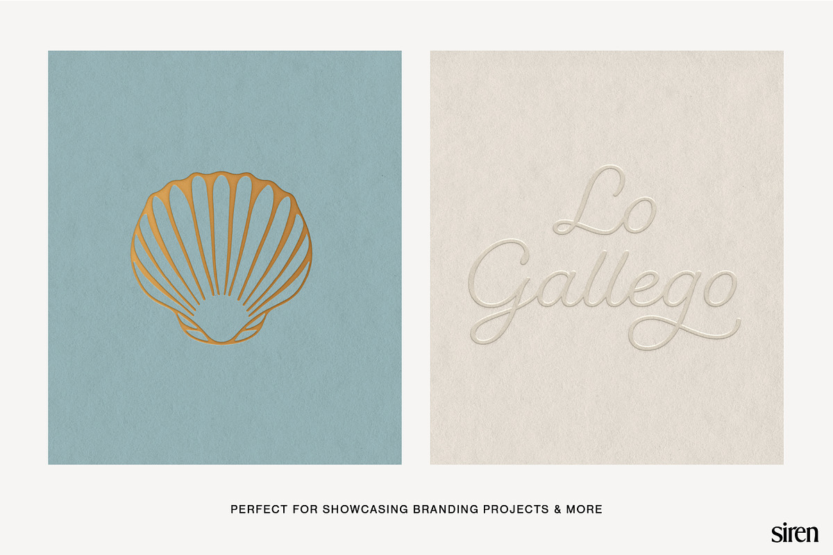 Embossed Debossed Paper Logo Mockup, a Packaging Mockup by Siren Creative Co. (Photo 5 of 5)