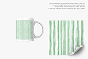 green stripes watercolor pattern, a Pattern Graphic by Pink Studio Art (Thumbnail 3 of 5)
