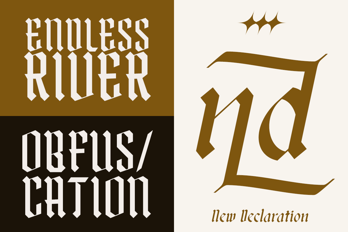Skullines - Blackletter Display Font, a Blackletter Font by RagamKata (Photo 3 of 10)