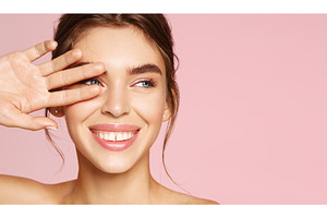 Skin care. Woman with beauty face