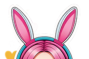 Bunny Girl Stickers — 50 PNG, a Person Illustration by ETARA by Mea Hau (Thumbnail 4 of 17)