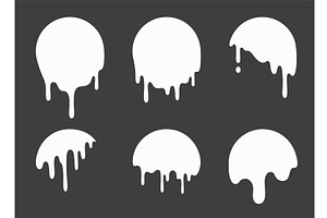 Dripping white circles set isolated, an Illustration by art PVP - market