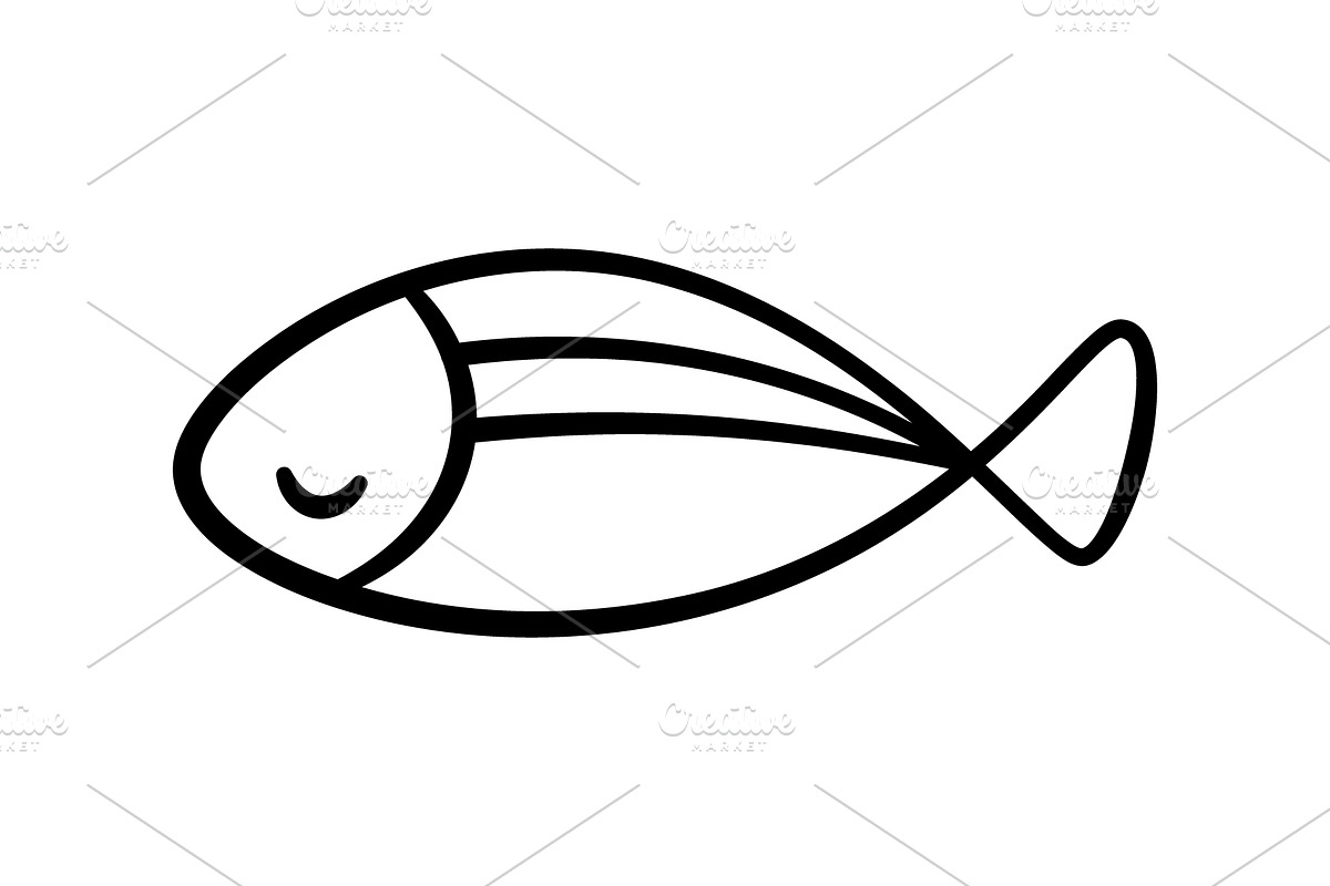 Doodle Hand Drawn Fish Collection, an Animal Illustration by Elena Pimukova (Photo 6 of 13)