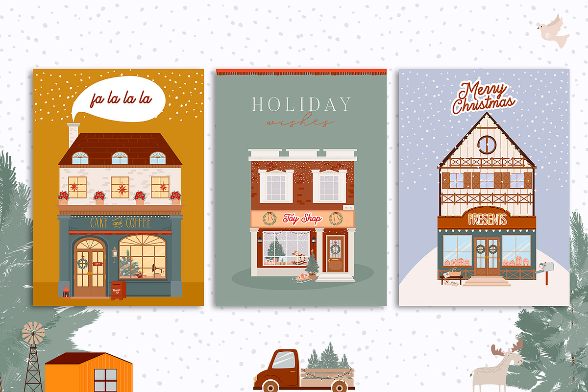 Snowy Village Christmas Collection, a Seasonal Illustration by Mio Buono (Photo 8 of 19)