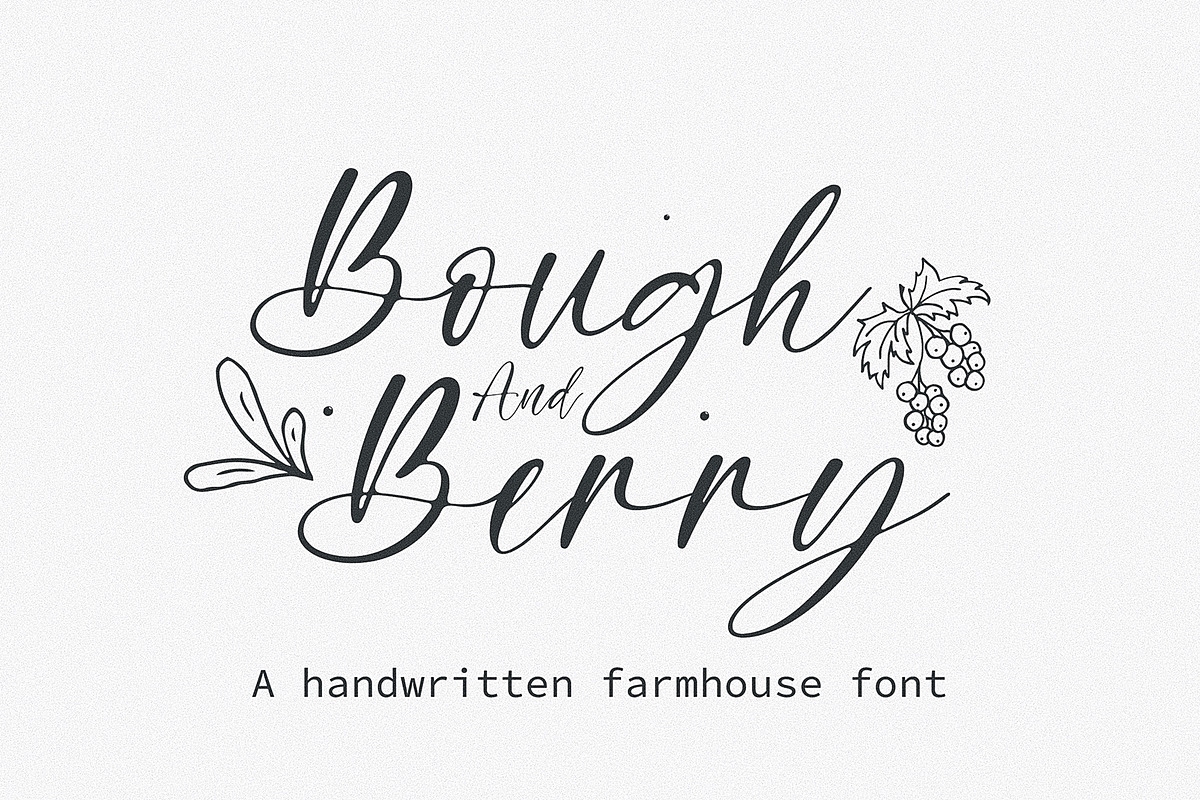 Bough and Berry - Handwritten font, a Handwritten Font by BitongType (Photo 1 of 10)