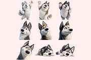 Husky Clipart PNG Bundle, a Graphic by M9 Design (Thumbnail 3 of 11)
