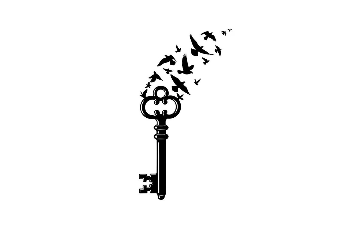 50 Flying Keys Silhouette Vector Bun, an Illustration by Designs_River (Photo 19 of 51)