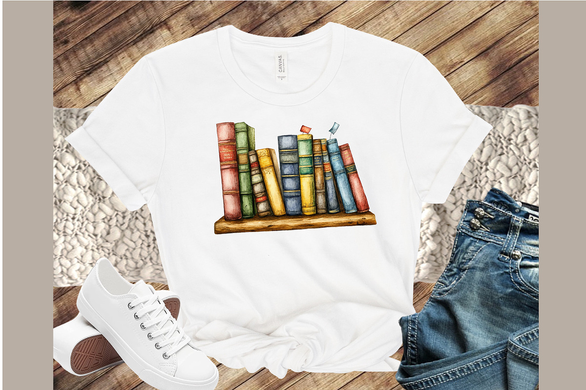 Watercolor Vintage Books Clipart PNG, an Illustration by Sublimation Artist (Photo 4 of 6)