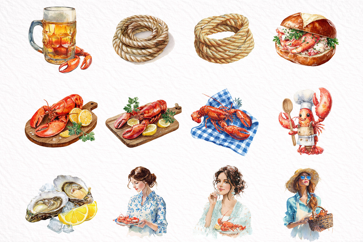 Coastal Lobster Living Clipart, an Illustration by DreamArtGraphic (Photo 2 of 8)