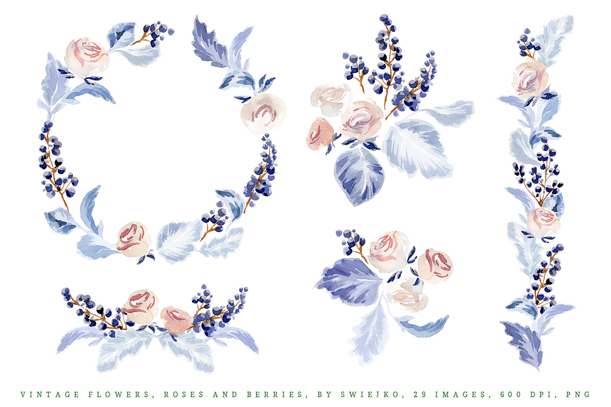 Vintage Flowers, rose bouquet, a Texture Illustration by swiejko (Photo 3 of 3)