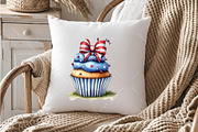 Whimsical 4th of July Cupcake Clipar, an Illustration by OK Design (Thumbnail 4 of 6)