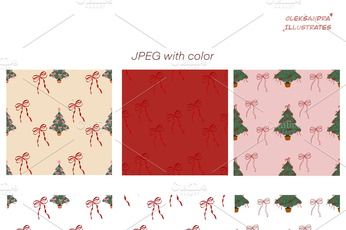 Christmas Seamless Pattern Set, an Illustration by Oleksandra Illustrates (Photo 4 of 20)