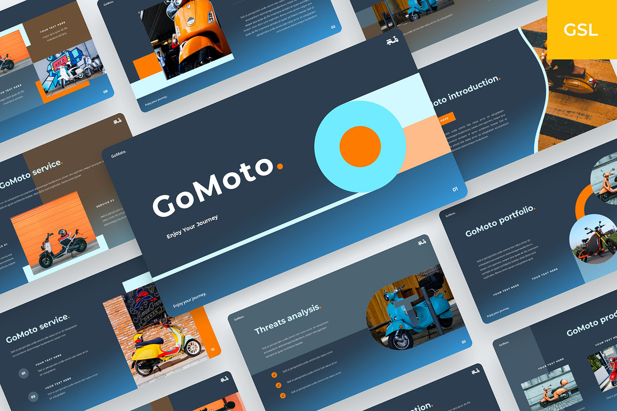 Scooter Motorcycle Google Slides, a Presentation Template by BeadyLab (Photo 1 of 6)