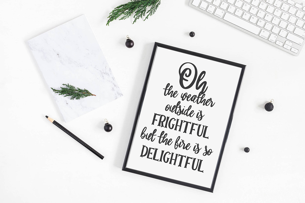 MERRY & BRIGHT Christmas Font Duo preview 6