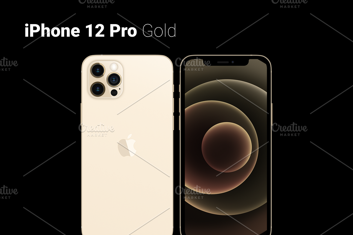 Mockups of the iPhone 12 Pro, an iPhone Mockup by AM Design (Photo 6 of 8)