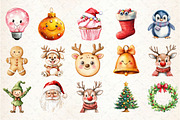 Hand Drawn Cartoon Christmas Clipart, an Illustration by Rose Art (Thumbnail 3 of 4)
