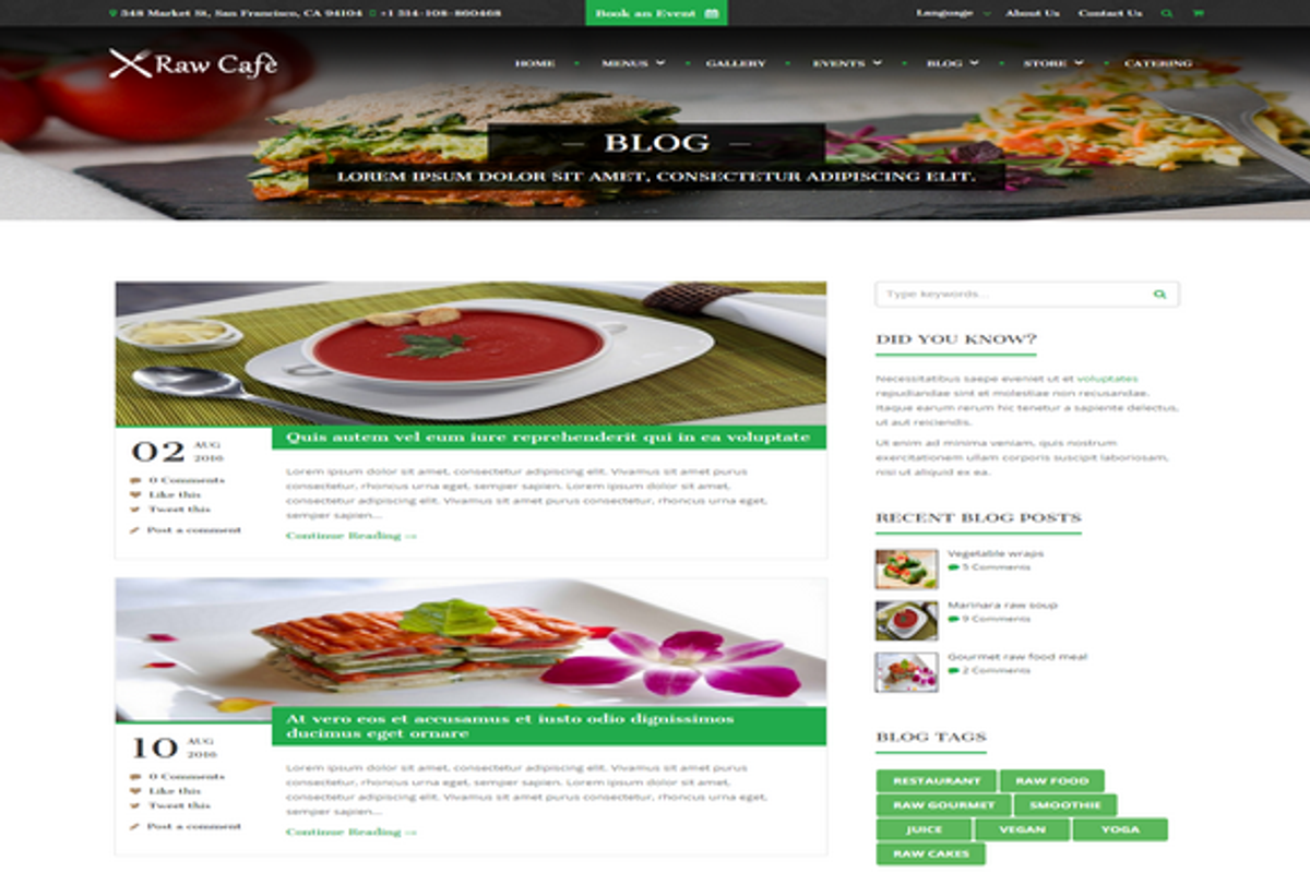 Raw Cafè-Bootstrap Theme Restaurant, a Bootstrap Template by auroraruggieri (Photo 8 of 13)
