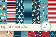 Nautical Digital Papers, a Pattern Graphic by Lovely Clementine (Thumbnail 3 of 3)