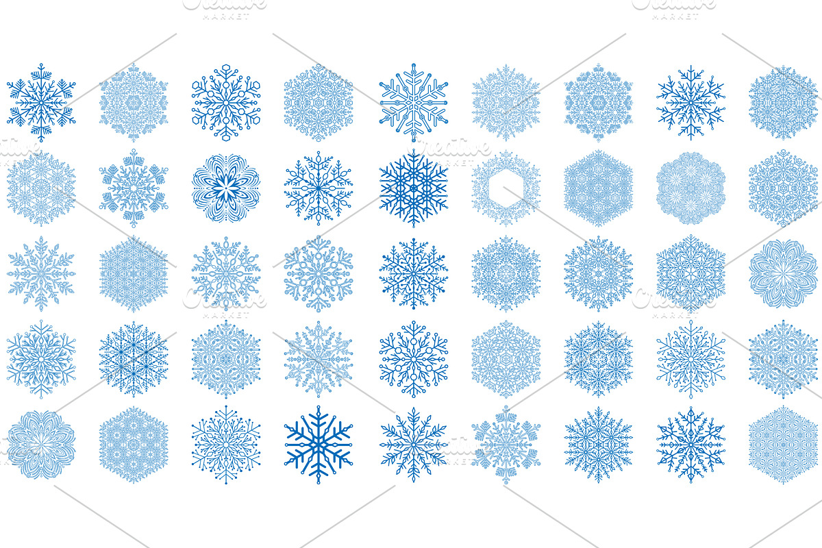 Set of Round Snowflakes With Winter, an Object Illustration by FineArtStudio (Photo 1 of 3)