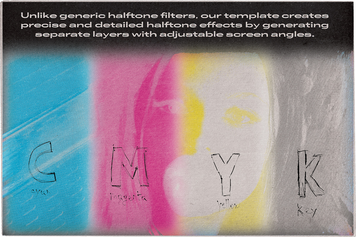 True CMYK Halftone Template, a Layer Style Add-On by bbymedia.store (Photo 3 of 30)