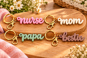 Mom Papa Nurse Bestie Keyring STL, an Object 3D Model by Layerology (Thumbnail 2 of 3)