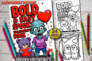 Spooky Valentine’s Day Coloring Page, a Seasonal Illustration by Ink Gallery
