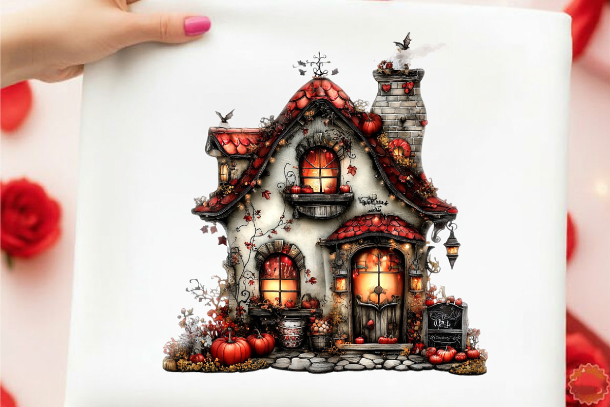 Romantic Halloween house Clipart, an Illustration by designcity5 (Photo 4 of 5)