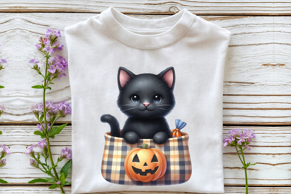 Nursery Halloween Black Cat Clipart, an Illustration by Rose Art (Photo 5 of 7)