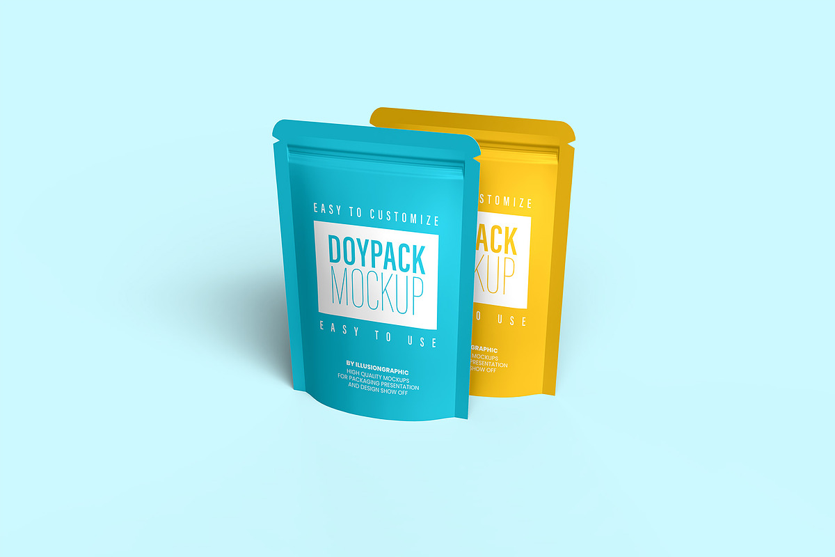 Doypack Mockup - 8 views, a Packaging Mockup by Illusiongraphic (Photo 6 of 19)