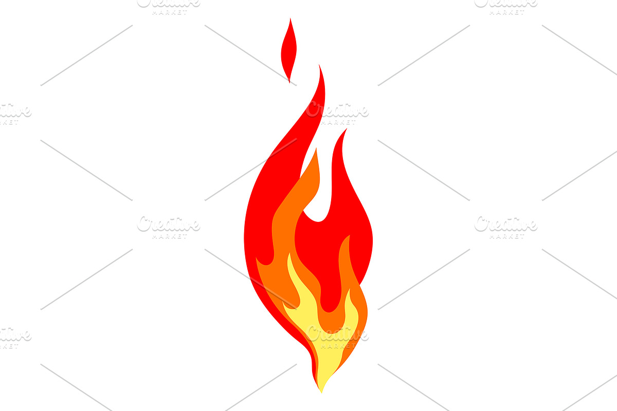 Illustration of stylized fire., an Object Illustration by incomible