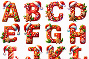 Christmas Alphabet Clipart, an Illustration by Craft Nest (Thumbnail 2 of 6)