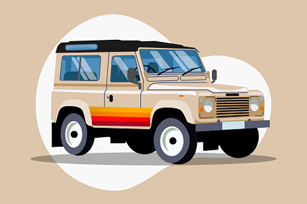 Retro Land Rover Defender Vector
