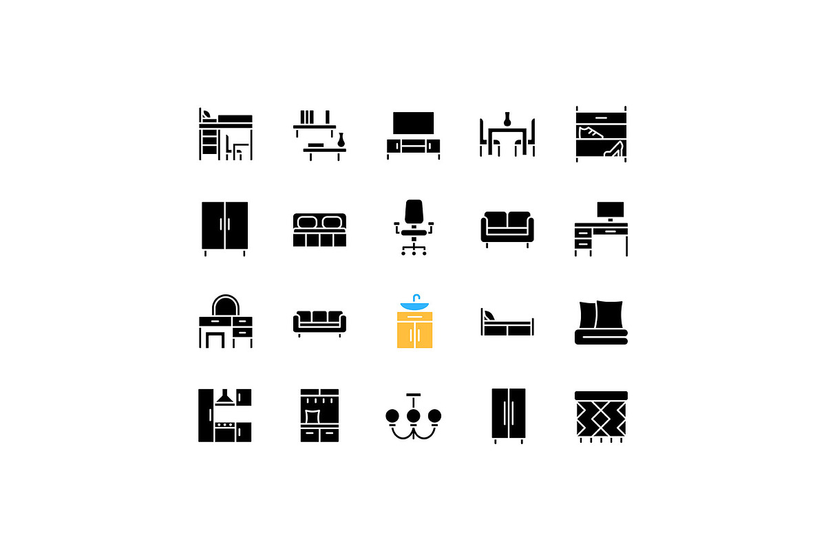 Furniture department black glyph, an Icon by IMG Visuals