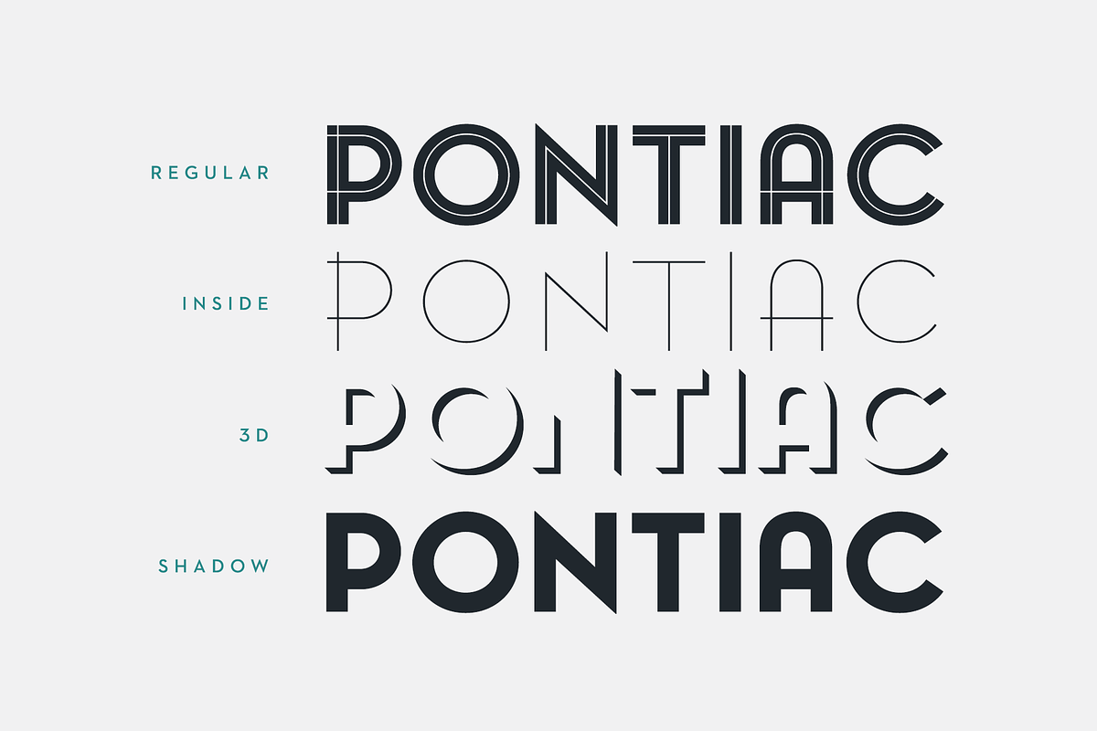 Pontiac Inline Font Collection, a Sans Serif Font by S&C Type (Photo 2 of 10)