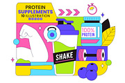 10 Protein Supplements Illustration, a Healthcare Illustration by denayunebgt (Thumbnail 1 of 4)