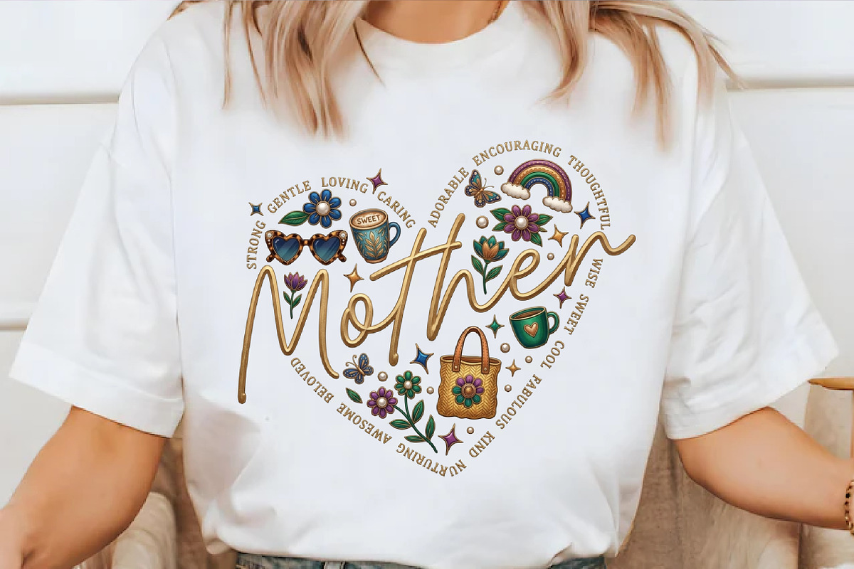 Retro Mothers Day, Mama Heart, Mom P, a Graphic by designcity5 (Photo 3 of 4)