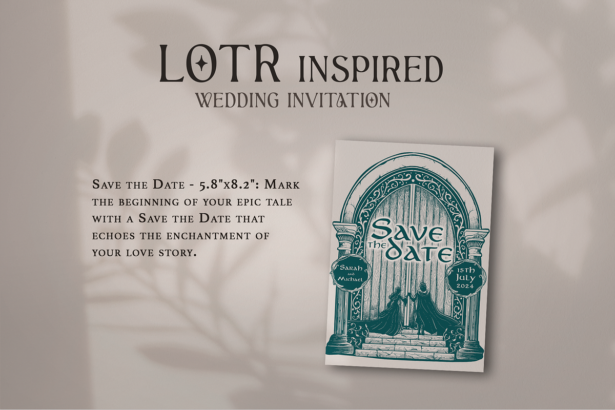 LOTR Inspired wedding templates, an Invitation Template by Enchanted Visions Shop (Photo 6 of 9)