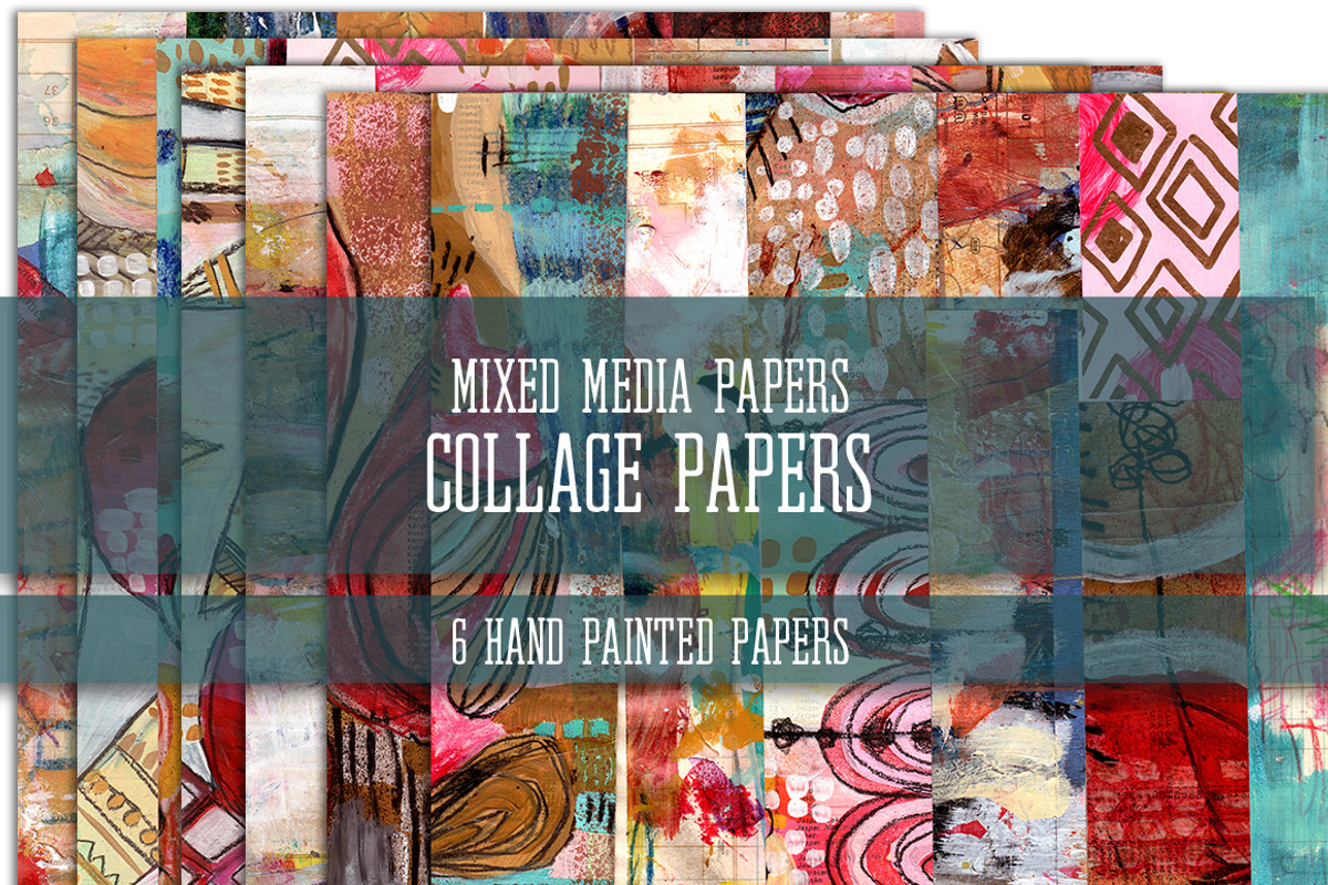 Mixed Media Collage Papers, a Texture Graphic by happychinchilla (Photo 2 of 9)