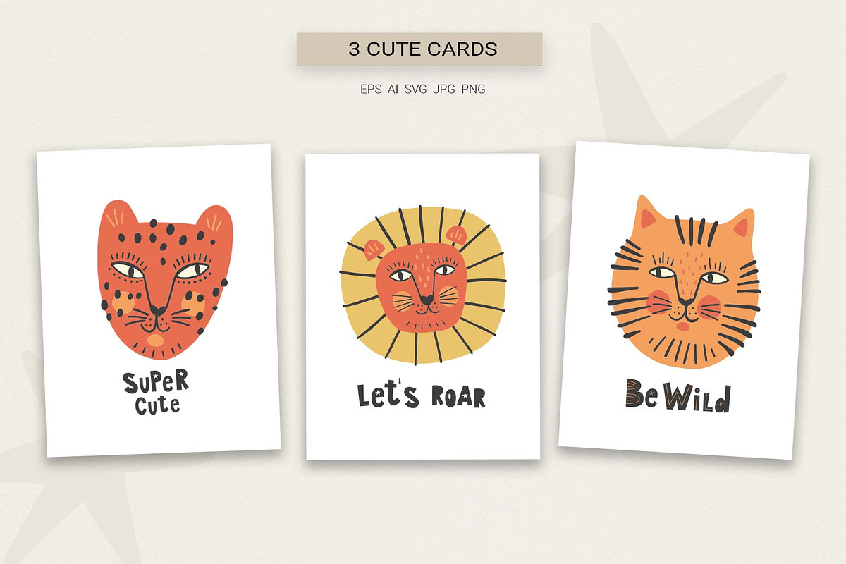Wild Cats Clipart Set, an Animal Illustration by Irina Ostapenko (Photo 2 of 6)