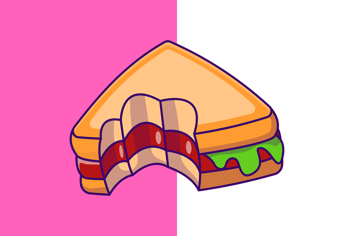 Bitten Sandwich Cartoon Vector, a Food Illustration by Artstorystudio (Photo 2 of 3)