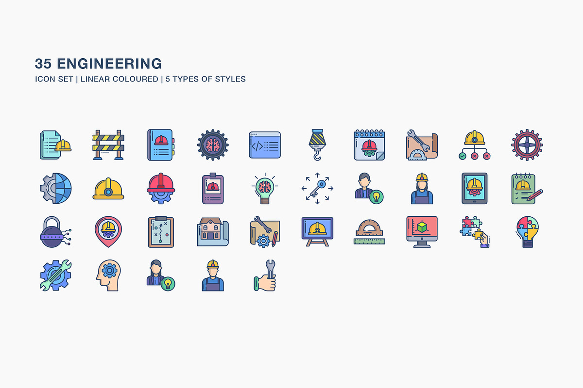 Engineering concept icon set, an Icon by Icongeek26 (Photo 2 of 6)