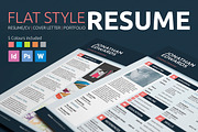 Flat Style Resume, a Resume Template by bilmaw creative (Thumbnail 1 of 5)