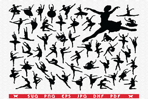 SVG Ballerinas, Black Silhouettes, an Icon by DesignStudioRM