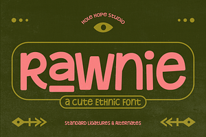 Rawnie – Cute Folk Font, a Sans Serif Font by Hole Hope Design