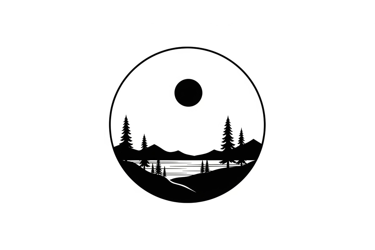 Circular Nature Landscape Silhouette, an Illustration by yasushie (Photo 39 of 51)